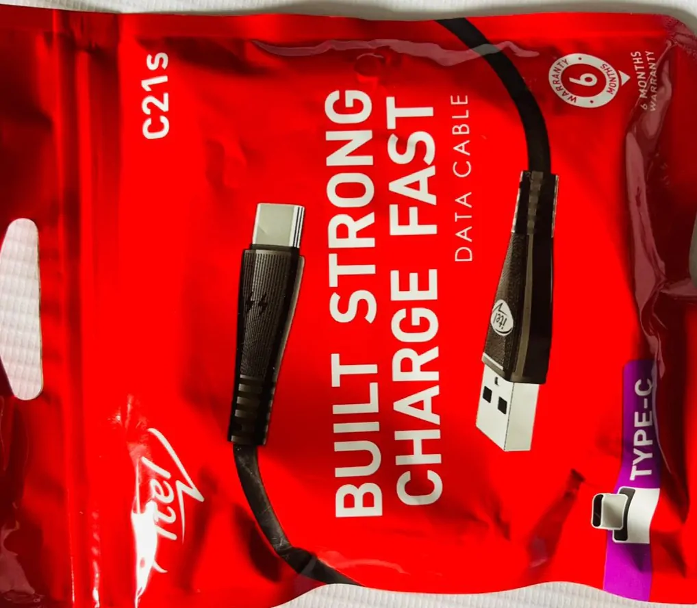 Câble type C - Couleurs Disponibles : Blanche, Noire  - Pour Femme, Homme, Enfant-Ref : 18629